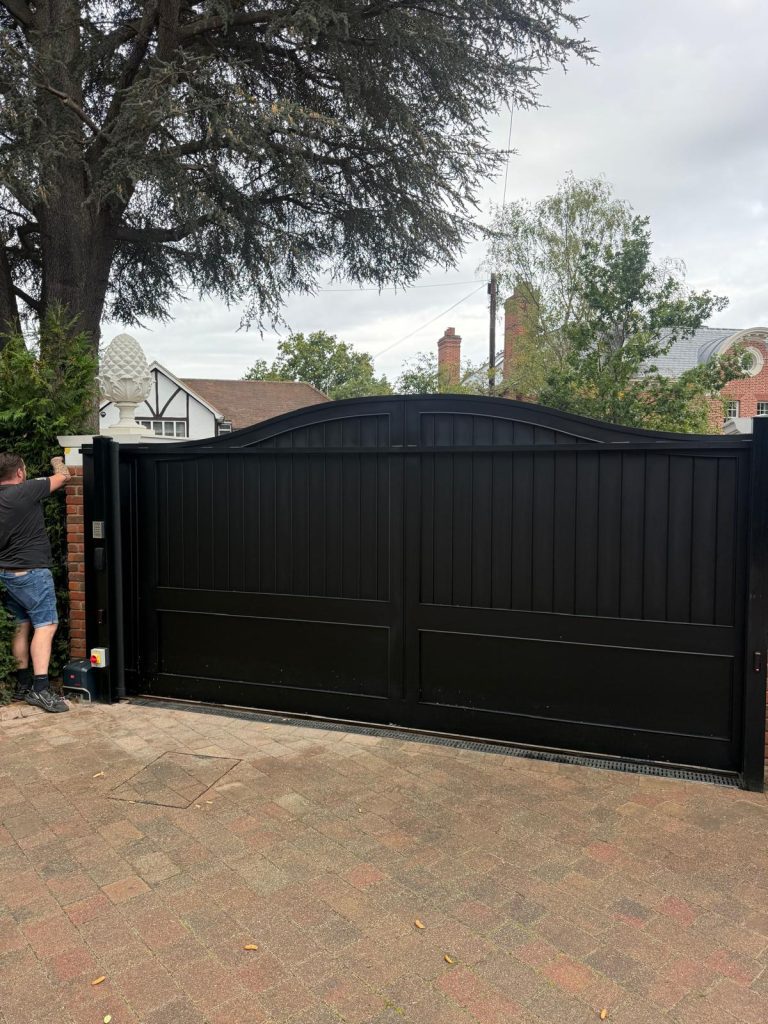 Electric gate automation and safety installation