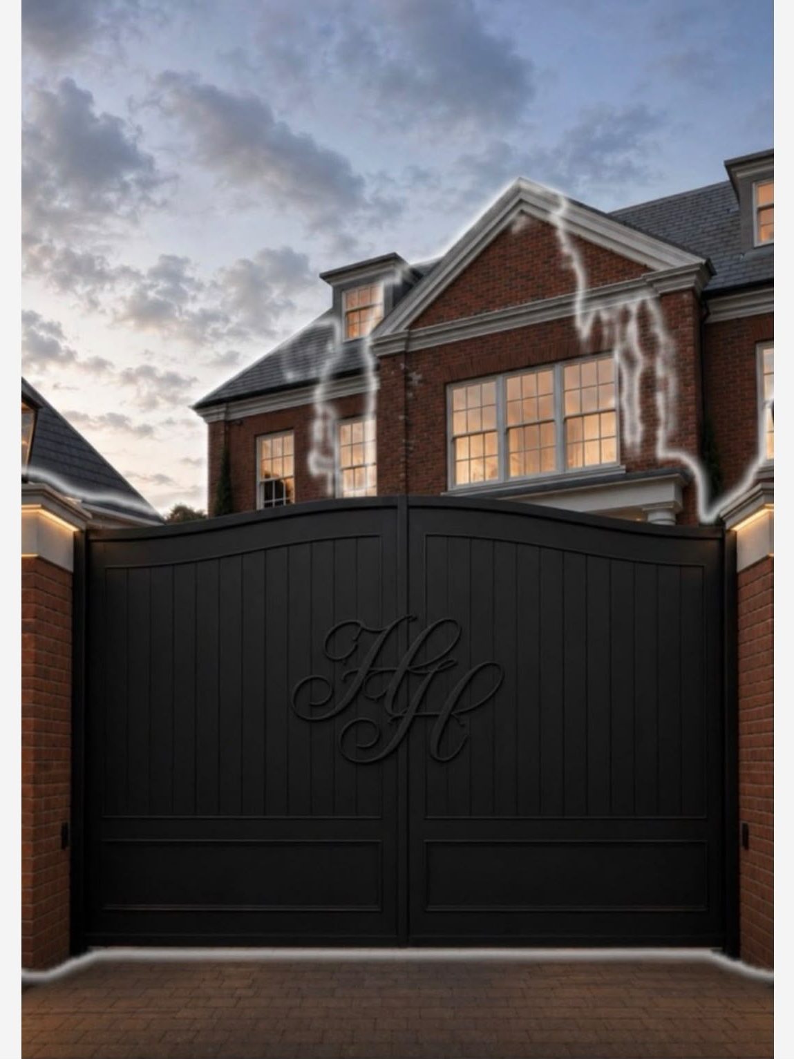 Bespoke aluminium gates inspired by a ChatGPT rendering
